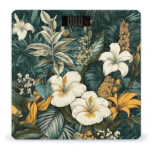 Leaves and Flowers Scale for Body Weight Smart Scales Digital Bathroom Scale High Precision Weighing Scales with Large Display Weighing Machine for People