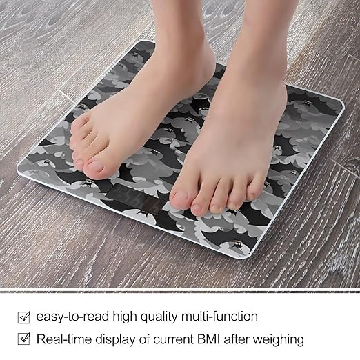 Halloween Bats Grey Bathroom ScaleHighly Accurate Digital Weighing Machine for People Bright LED Display Weight Scale for The Aldult Home Use
