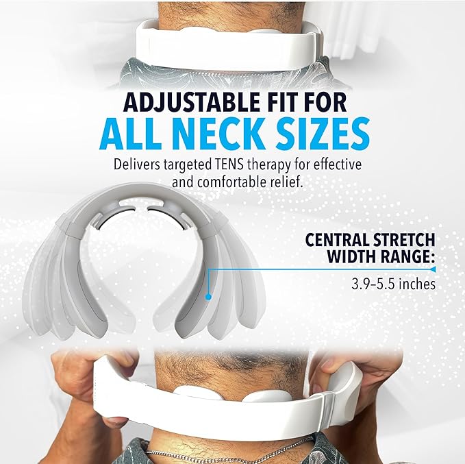 FORTHiQ Neck TENS Machine with Heat Electric Neck Massager for Pain Relief 15 Levels Deep Tissue Massage Portable and Soothing FSA-HSA Eligible