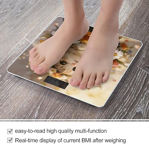Flower Fell Into Miao's Arms. Weight ScaleClear LED Display Bathroom Digital Weighing ScaleTempered Glass Digital Bathroom Scale for Body Weight Capacity Up to 400 Lbs