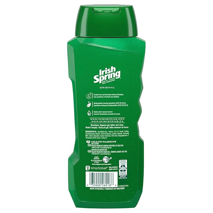 Irish Spring Original Body Wash for Men - 18 Fl Oz (Pack of 4)