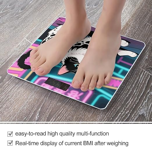 Domestic Cat Scale for Body Weight Sturdy Tempered Glass Weighing Scales with LCD Display Accurate Digital Bathroom Scale Convenient Body Fat Smart Scales Easy Read