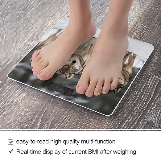 Pack of Wolves Bathroom Scale for Body Weight 400 Lb Weight Scale with High Precision Sensors Tempered Glass Highly Accurate Digital Weighing Machine for People