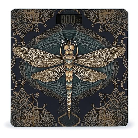 Dragonfly Bathroom Scale for Body Weight LCD Display Digital Bathroom Scale Tempered Glass Bathroom Weight Scales Fashion Smart Scales for Home Bedroom 400 Lb