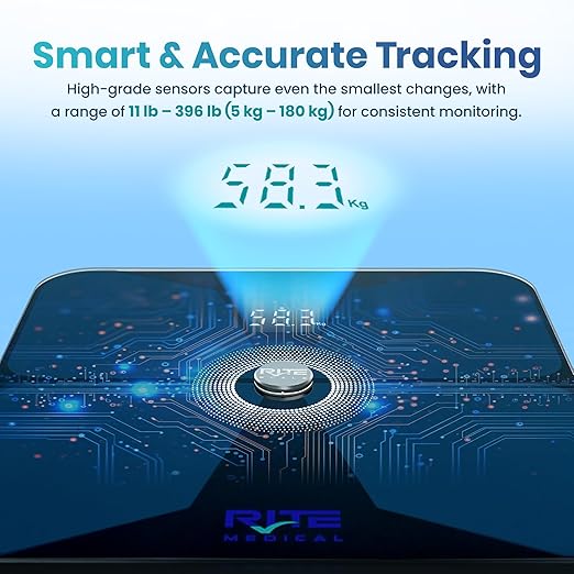 Smart Weight Scale for Body Weight with Mobile App | Tri-Color Breathing Light | Digital Weight Scale for BMI Body Composition Muscle &amp More