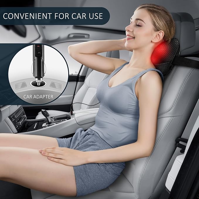VIKTOR JURGEN Shiatsu Back Massager with Heat - Kneading Massage Pillow for Neck Shoulder Pain Relief - Christmas Gift for Women Men Dad Mom - Great for Mother's Day Father's Day Valentine's Day