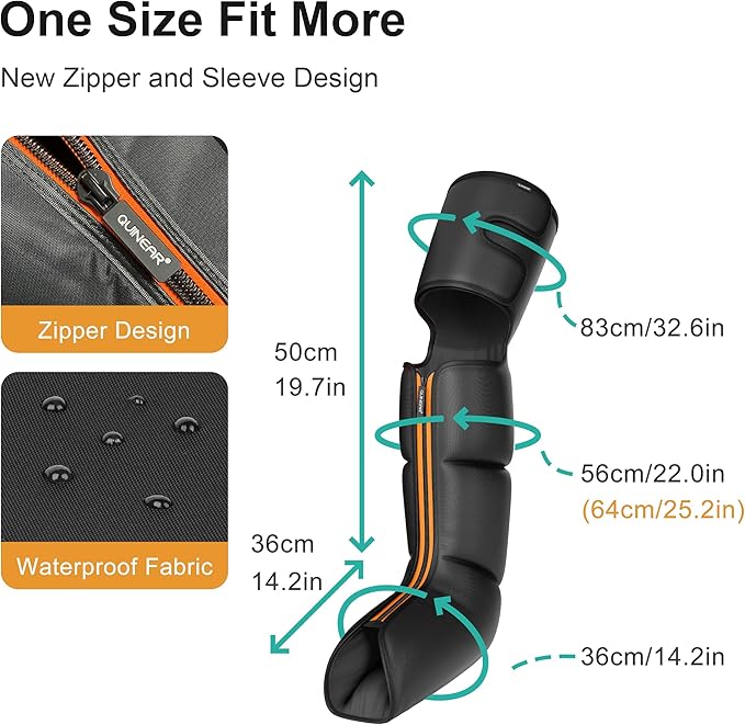 QUINEAR Advanced Full Leg Air Compression Massage Leg and Foot Massager with Remote Foot Calf &amp Thigh Massager for Swollen Legs