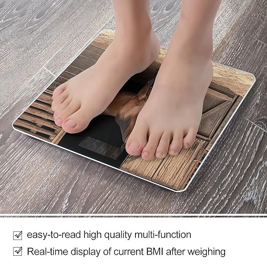 Barn Horse Scale for Body Weight Accurate Digital Bathroom Scale Toughened Glass High Precision Scales Smart Weight Scales with Large LCD Backlight Display Weighing Machine
