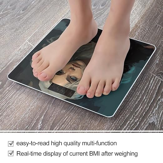 Woman Holding Black Cat Scale for Body Weight Digital Bathroom Scale Precision Smart Weighing Scales with Clear LED Display Accurate High Precision Scales Weighing Machine
