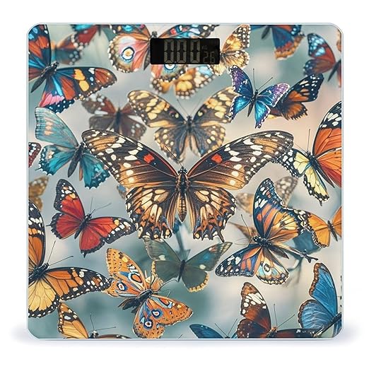Butterflies Scale for Body Weight Smart Scales Digital Bathroom Scale High Precision Weighing Scales with Large Display Weighing Machine for People