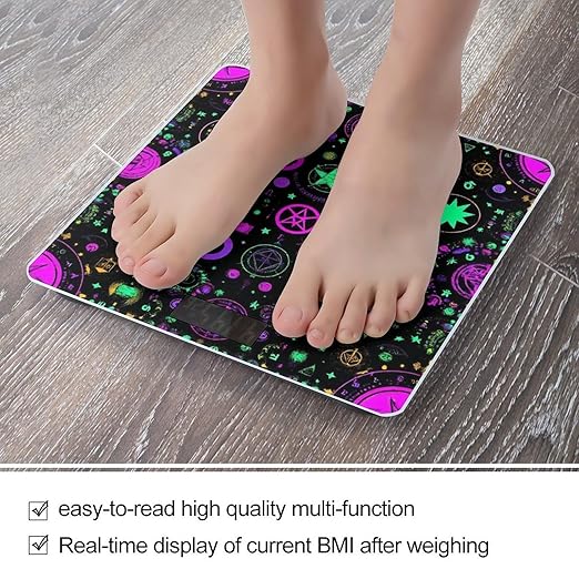 Women's Fashion Automatic Switch Digital Bathroom Weighing Scale Smart Scale Gothic Trippy Purple Sun Moon Magic Alchemical Cosmic Witch Witchy