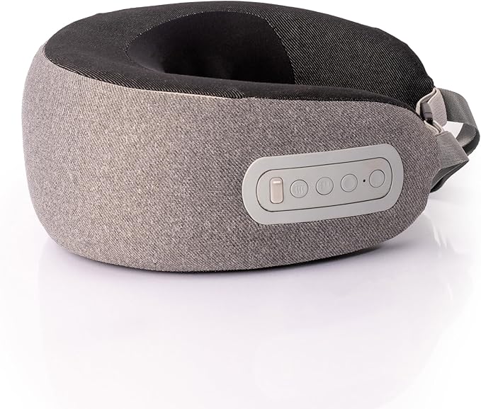 GhostBed Massaging Neck Pillow Shiatsu-Style Kneading Massager Comfortable Heated with Cover Wireless Portable Pillow Standard Size