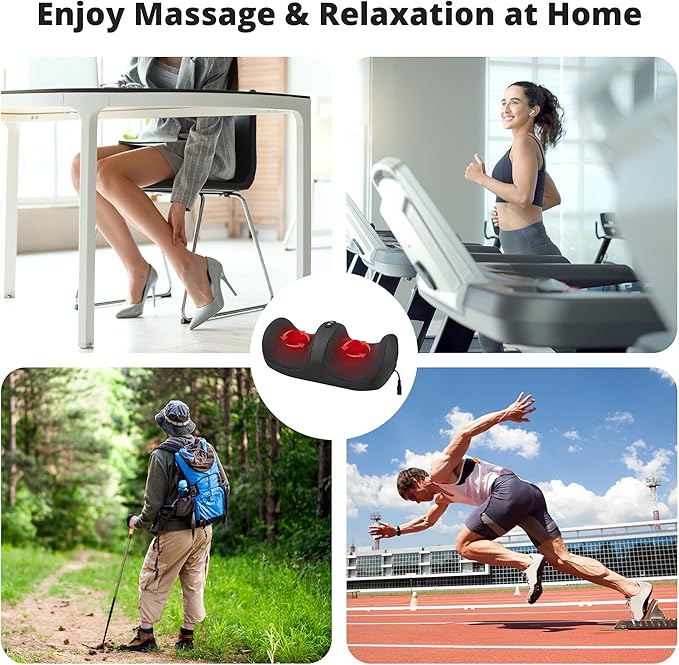 Medcursor Foot Massager with Heat - Foot and Calf Massager with Massage Roller Deep Massage for Plantar Fasciitis Pain Relief Neuropathy Relax for Home or Office Use (Not Cordless)