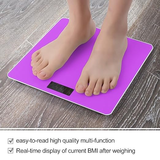 Men's Fashion Automatic Switch Digital Bathroom Weighing Scale Smart Scale Light Purple