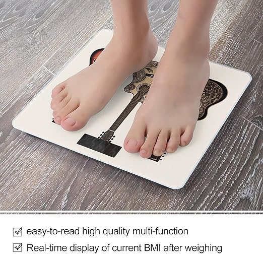 Guitar Weight Scale for Body Weight Digital Bathroom Scale High Capacity Accurate Digital Weighing Scales and Easy-to-Read on Backlit LCD Display Scales