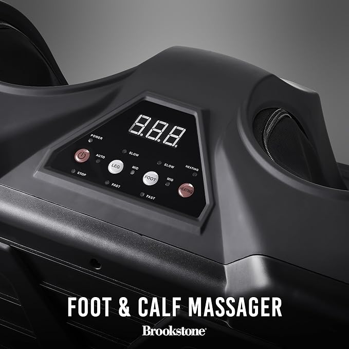 Brookstone Foot and Calf Massager with Heat Adjustable Intensity Deep Tissue Relief &amp Circulation Support