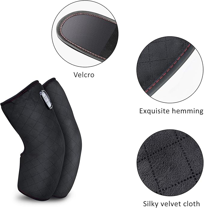 COMFIER Plug-in Heated Knee Massager with Vibration &amp Heat Wrap-Around Knee Heating Pad Pair Knee Warmers for Men Women Seniors FSA Eligible HSAMothers Day Gifts for Mom Dad