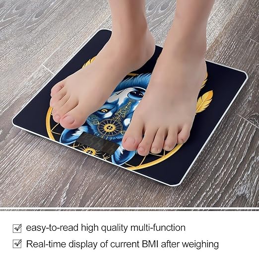 Automatic Switch Digital Bathroom Weighing Scale Smart Scale for Body Weight Boho Totem Native American Wolf Dream Catcher
