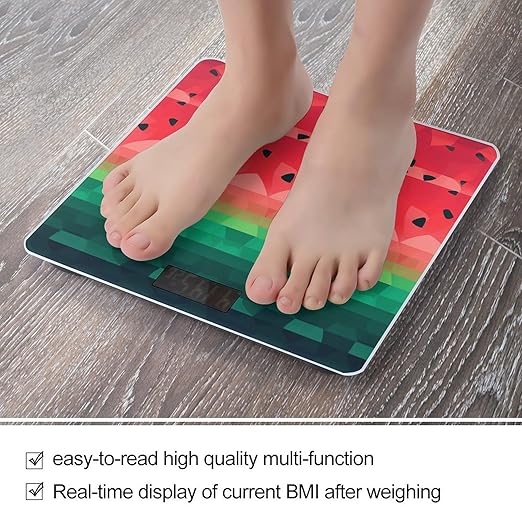 Gradient Watermelon Scale for Body Weight Highly Accurate Digital Bathroom Body Scale Digital Bathroom Scales for People Anti-Slip Large LCD Display Smart Scales