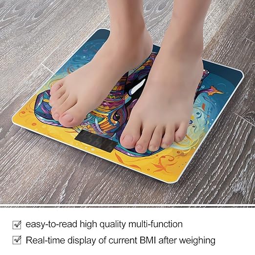 Colorful Elephant Bathroom Scale Weight Scale for Body WeightHighly Accurate Digital Weighing Machine Clear LED Display Digital Bathroom Body Scale 400lb/182kg