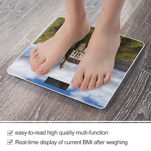Historical Monuments of Armenia Bathroom Scale Large LCD Backlight Display Digital Scale Rounded Corners Body Scales Automatic Power On/Off Bathroom Scales for Home Bedrooms