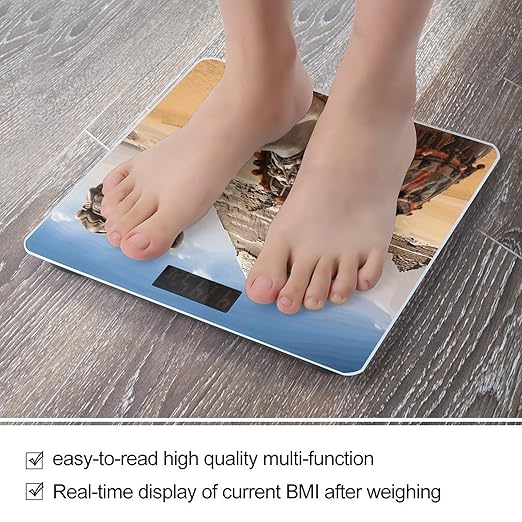 Pyramid CamelScale for Body Weight with LCD High Precision Weighing Scales Fashion Sturdy Tempered Glass Weight Scales Easy-to-Read Digital Bathroom Scale for Daily 400lb