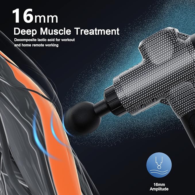 ORIbox Massage Gun Deep Tissue Muscle Massage Gun Portable Muscle Massage Gun for Back Neck Muscle Relieve M01 Carbon