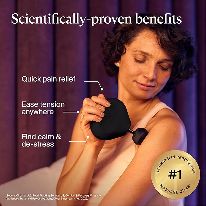 TheraGun Mini (3rd Generation) by Therabody – Ultra-Portable Massage Gun and Travel Essential for Fast Effective Pain and Tension Relief Anywhere (Black)