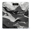 Wavy Line Design Scale for Body Weight Anti-Slip Tempered Glass Digital Bathroom Scales Clear LCD Display Weighing Scale Safe Rounded Corners Smart Scales