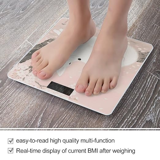 Cherry Blossom Tree Fox Scale for Body Weight Sturdy Tempered Glass Weighing Scales with LCD Display Accurate Digital Bathroom Scale Convenient Body Fat Smart Scales Easy Read