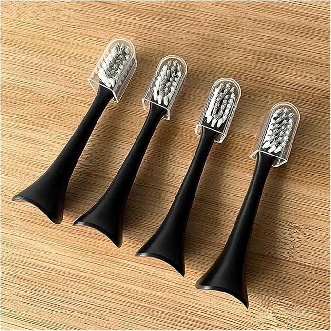 Compatible for ENCHEN T+/T2 Toothbrush Head Accessories Adult Replacement Brush Nozzle8pcs(Black 8pcs)