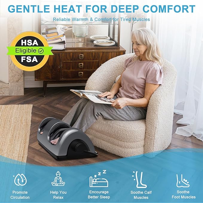TISSCARE Shiatsu Foot Massager with Heat FSA Eligible HSA Foot Massager for Plantar Fasciitis Neuropathy Circulation and Pain Relief Massage Feet at Home/Office Gift for Men and Women
