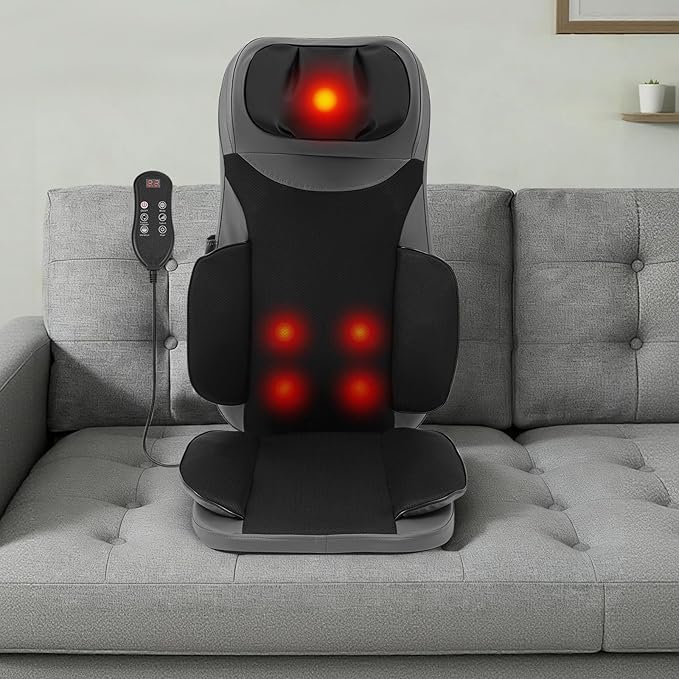 Massage Cushion for Neck and Back Comfortable Back Massage for Pain Relief 5-in-1 Massages Chair with Heat for Office Home Car 3D Floating