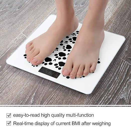 Dog Paw Print Love Heart Scale for Body Weight Digital Bathroom Scale Accurate Smart Weight Scales with Large Display Weighing Machine High Precision Scales