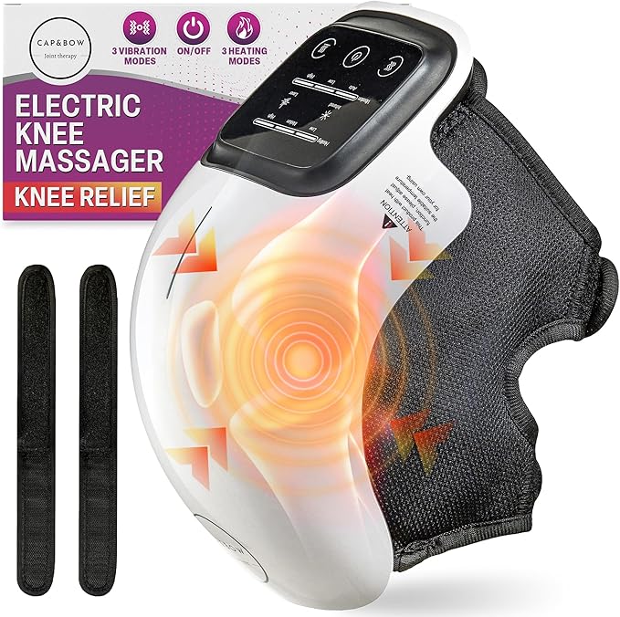 CAP &amp BOW Knee Massager Heat Red Light Therapy