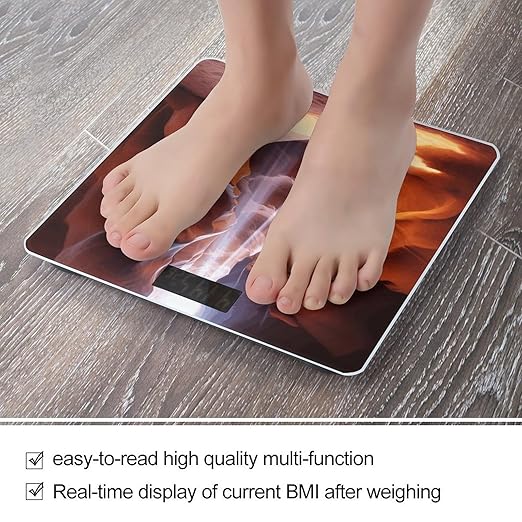 Antelope Canyon Scale for Body Weight High Precision Digital Weight Scales with LCD Display Anti-Slip Sturdy Slim Tempered Glass Bathroom Scale for Home Use