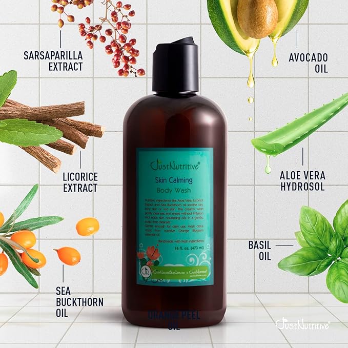 Just Nutritive Skin Calming Body Wash | Best Body Wash for Your Skin | Natural Body Wash 16 oz
