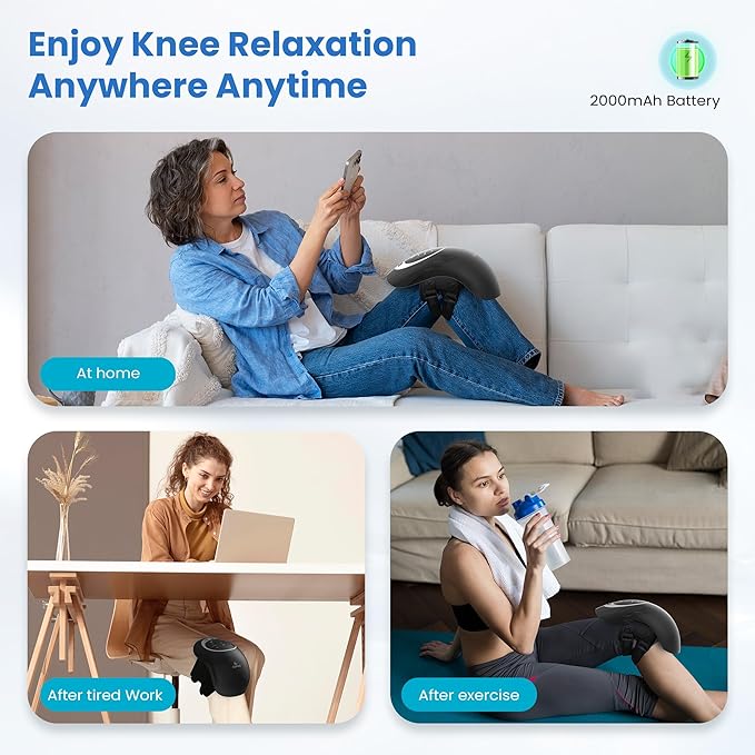 Knee Massager with Heat - Heating and Vibrating Pain Relief Knee Massager for Arthritis Gifts for Elderly Dad Mom