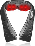 Shiatsu Neck and Back Massager Electric Shoulder Massager with Heat Deep Tissue Kneading Massage for Pain Relief Idea Gifts (NOT Cordless)