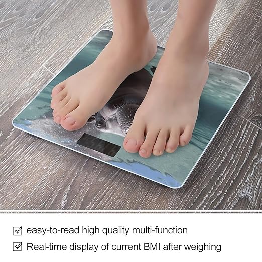 Diving Hippo Digital Bathroom Scale for Body Weight Weighing Scale with Backlit LCD Display High Precision Measurements &amp Measures Weight Up to 180kg
