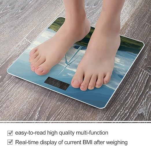 Wind Turbine Bathroom Scale for Body Weight with High Precision Large LCD Backlight Display Digital Weighing Scale with BMI Capacity Up to 180kg