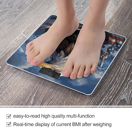 Eagle Bathroom Scale for Body Weight Bathroom Weighing Scale with Backlit LCD Display Highly Accurate Measures Weight Up to 180kg