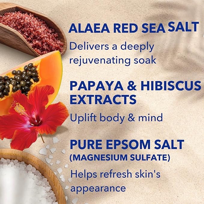 Dr Teal's Hawaiian Bliss Body Wash with Alaea Red Sea Salt Papaya and Hibiscus Magnesium and Essential Oils 24 Fl Oz 2 Pack