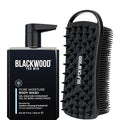 Blackwood For Men Pure Moisture Body Wash (7oz) + Double Duty Beard &amp Body Scrubber Bundle - Natural Vegan Formula for Sensitive Skin and Workout Recovery - Dual-Sided Men's Shower Tool