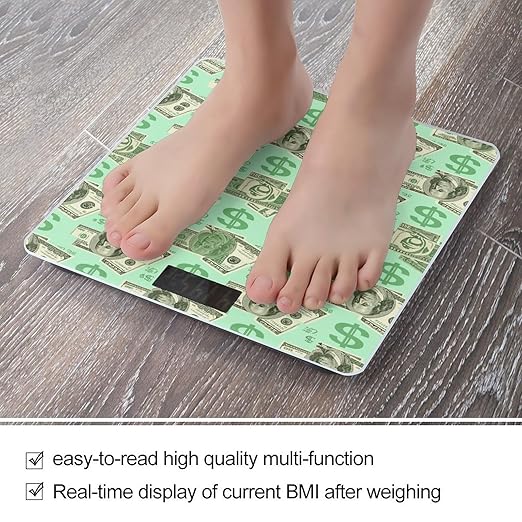 Money Weight Scale Large Bathroom Scales Digital Weight with Bright LED Display Non Slip Automatic Weighing Scale Fashion Weighing Machine for Body
