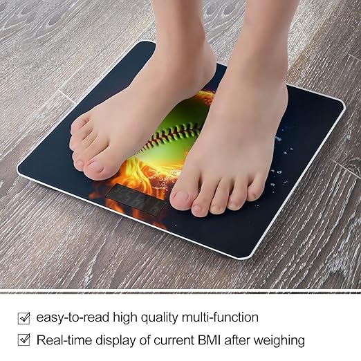 Smart Scale for Body Weight Automatic Switch Digital Bathroom Weighing Scale Ice Water Fire Softball Baseball