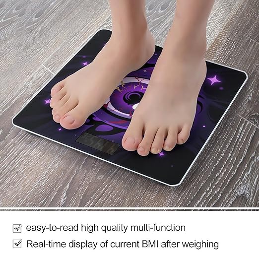 Evil Eye Weight Scale Cute Bathroom Scale for Body Highly Accurate Digital Weighing Machine for People Compact LCD Display Scales with Sturdy Toughened Glass Scales