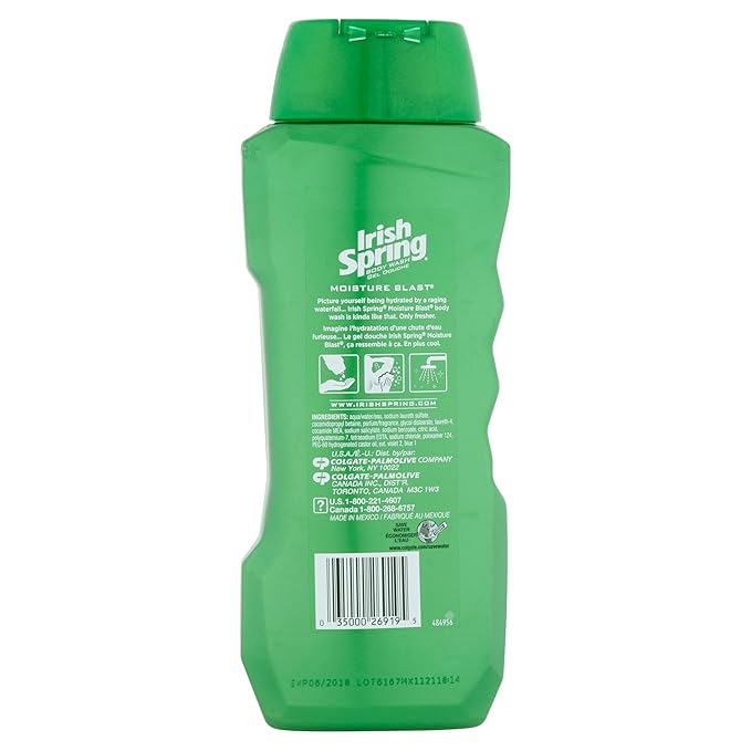 Irish Spring Body Wash Moisture Blast 18 Fl Oz Pack of 2