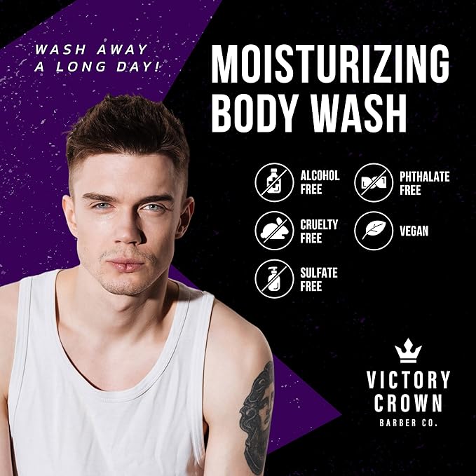 Victory Crown Moisturizing Body Wash Plant-Based Cleanser with Coconut &amp Pumice Extract 8 Oz