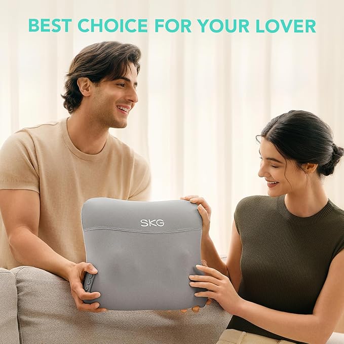SKG VS500 Cordless Back Massager for Pain Relief Deep Tissue 4D Neck and Back Massager with Dual Sided Heat Valentine Gifts for Men and Women Dad Mom Grandpa